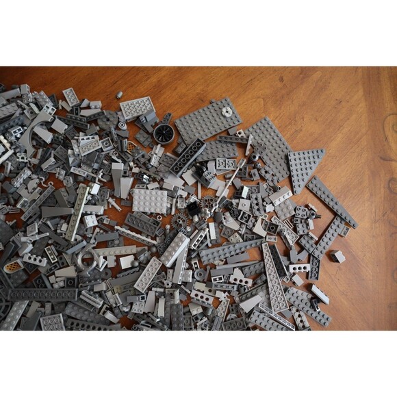 2 lbs. Pounds 9oz Mixed Lot Lego Bulk Shades of Gray Bricks Pieces Plates Blocks - Picture 5 of 13